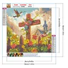 Diamond Painting-DIY Full Round Drill Flower Cross