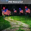 Independence Day Solar Lights with 8 Lighting Modes LED Patriotic Pathway Lights IP65 Waterproof for Outdoor Yard Garden 250th Anniversary Decor