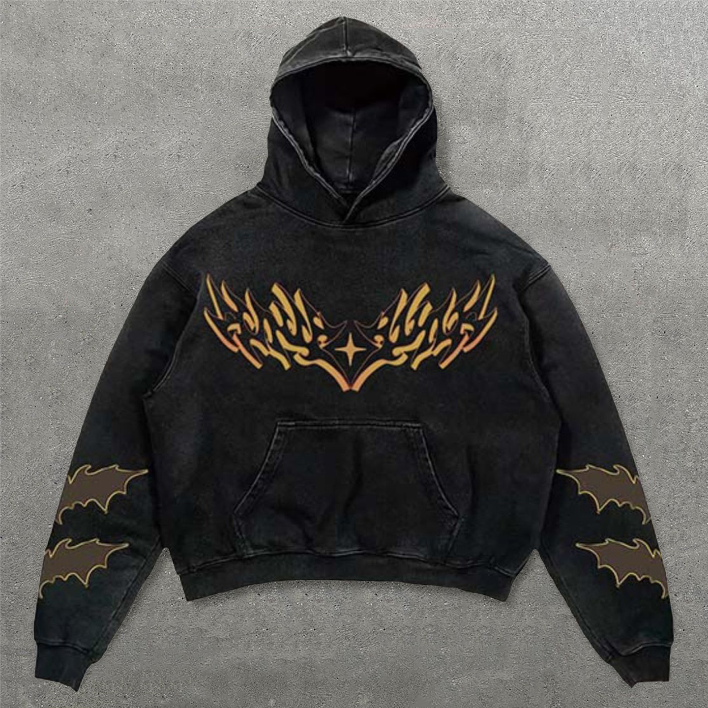 Bat Dice Print Long Sleeve Hoodies