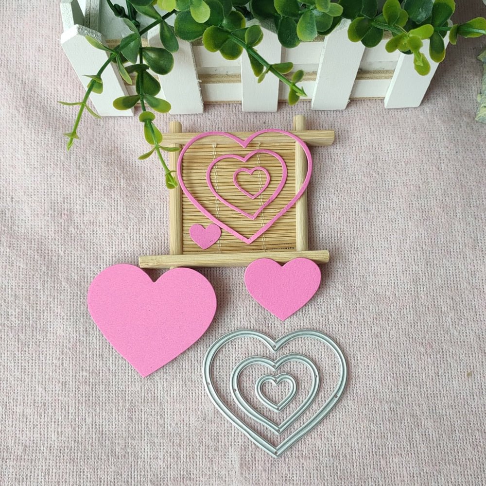 New Three layer heart Metal Die Cuts Bow Cutting Die For DIY Scrapbooking Embossing Paper Cards Making Decorative Craft Supplies