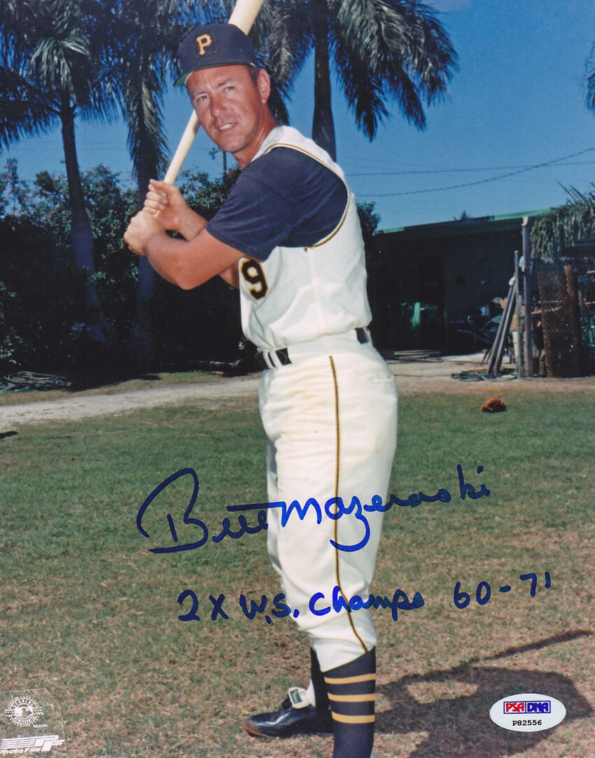 Bill Mazeroski SIGNED 8x10 Photo Poster painting + 2 x WS Champs Pirates PSA/DNA AUTOGRAPHED