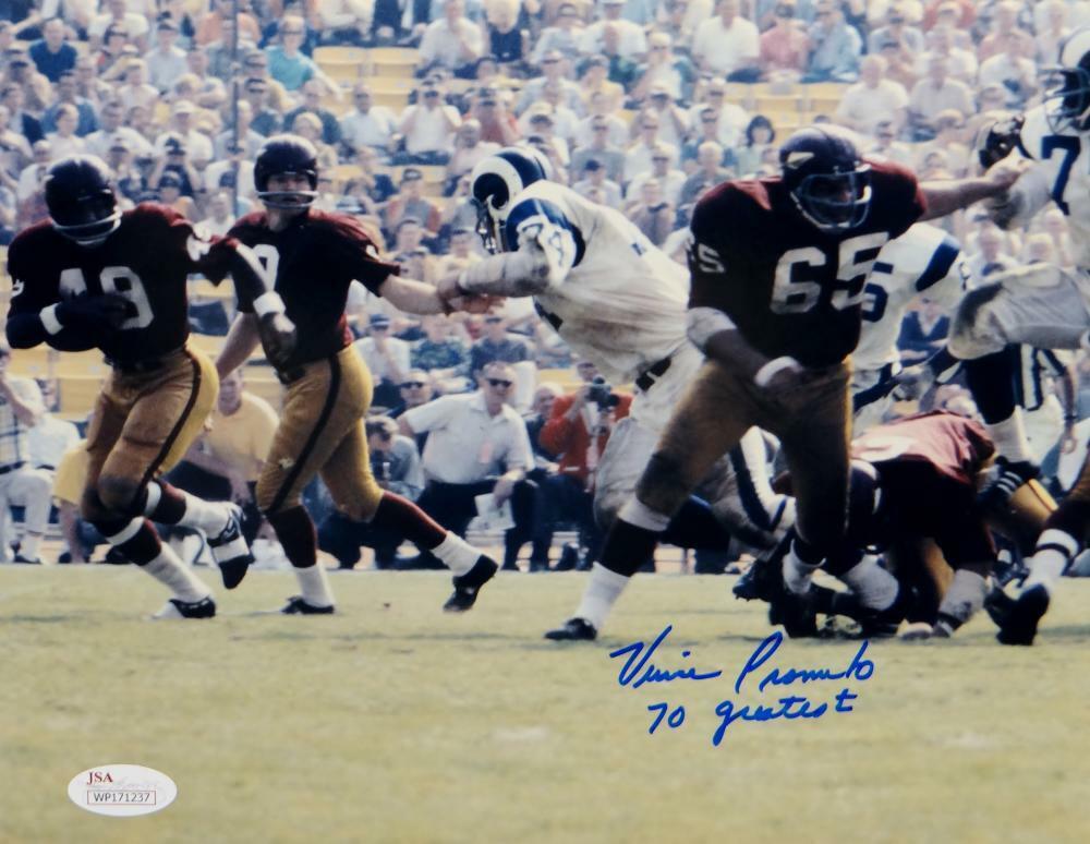 Vince Promuto Signed Redskins 8x10 Against Colts Photo Poster painting W/ 70 Greatest-JSA W Auth