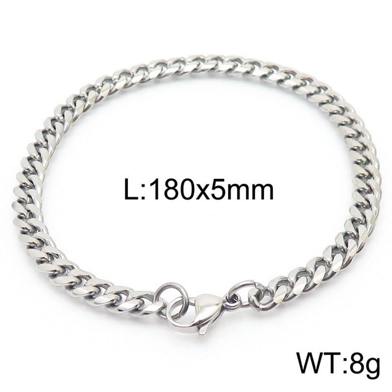 Minimalist Solid Color Titanium Steel Chain Unisex Bracelets