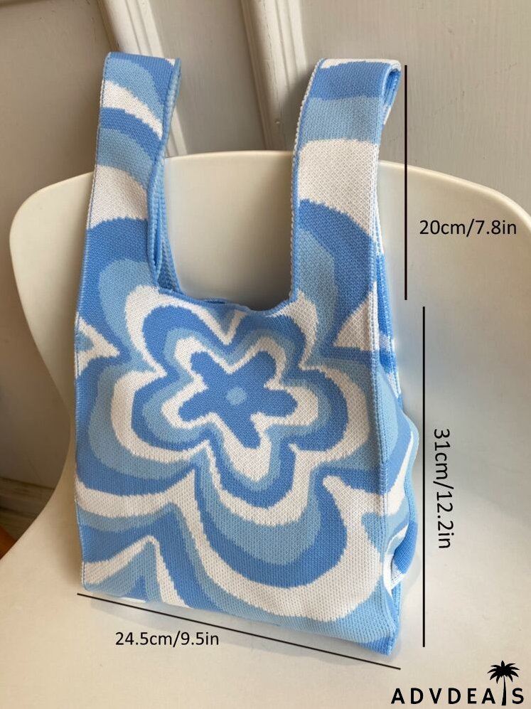 Floral Graphic Crochet Bag