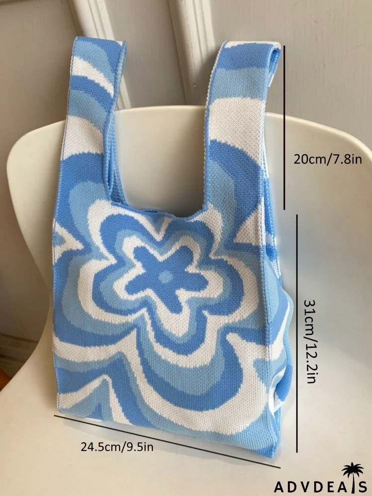 Floral Graphic Crochet Bag