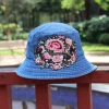 Women's Retro Ethnic Style Embroidered Denim Fisherman Bucket Hat