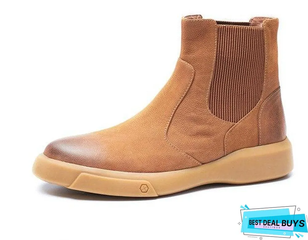 Martin Boots Men's Tide Gang Desert Boots Winter Velvet Boots Northeast Snowsuit Boots