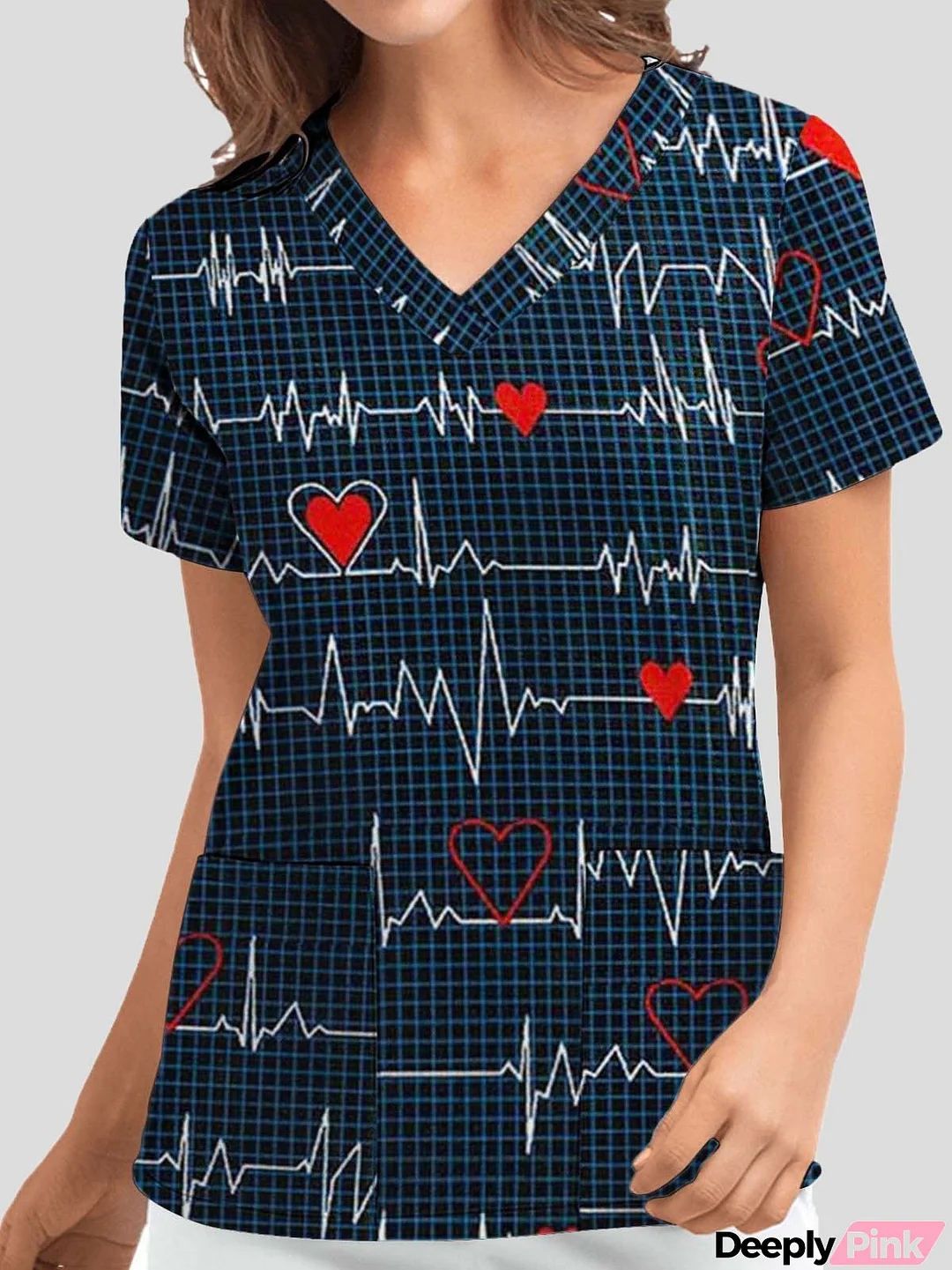 Women's T-Shirts Love Printed V-Neck Short Sleeve T-Shirt