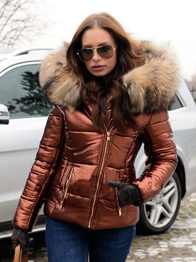 Women Winter Warm Down Jacket Thick Slim Flash Coat Down Outdoor Hood ...