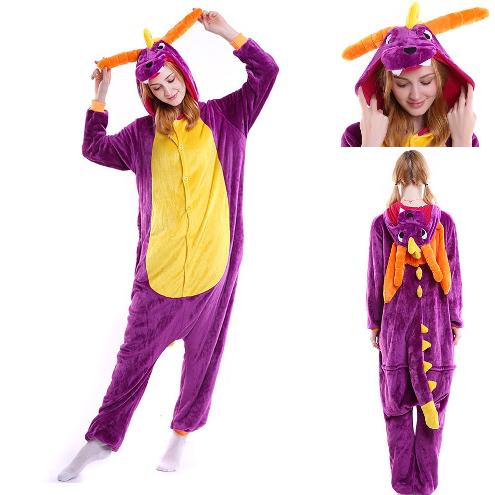 Royal Dragon Spyro Onesie Hoodie Costume Kigurumi Pajamas-Pajamasbuy