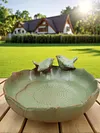 Ceramic Birdbath Bowl Bird Feeder Bird Feeding Bowl for Outdoor Garden Courtyard