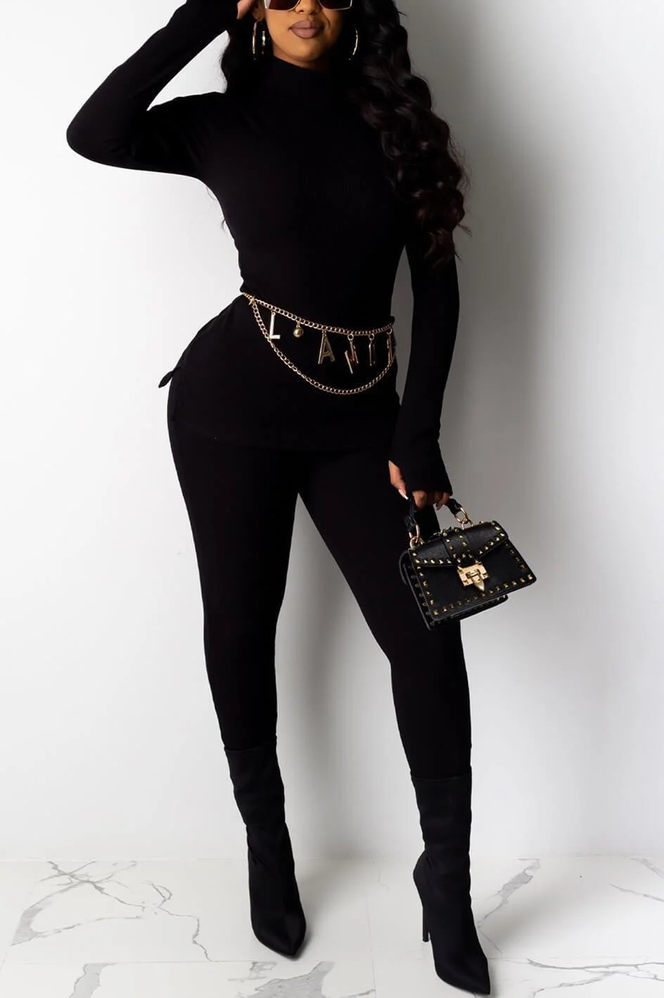 Casual Cotton High Collar Two Piece