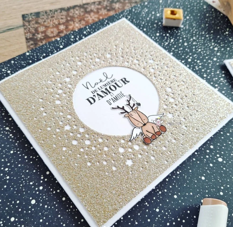 Piggy Craft metal cutting dies cut die mold Winter background frame Scrapbook paper craft knife mould blade punch stencils dies