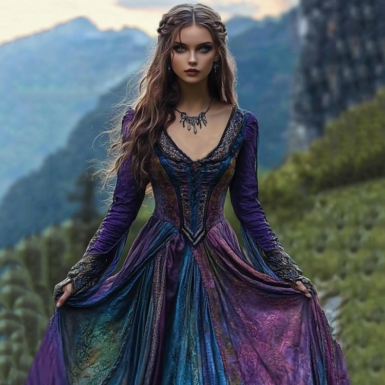 Vintage Viking Violet Gradient Celtic Pattern Comfy Tank Dress