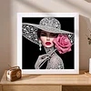 Lady Special Shape Partial Drill Dimond Art Paintings with Plastic Frame 17x17cm