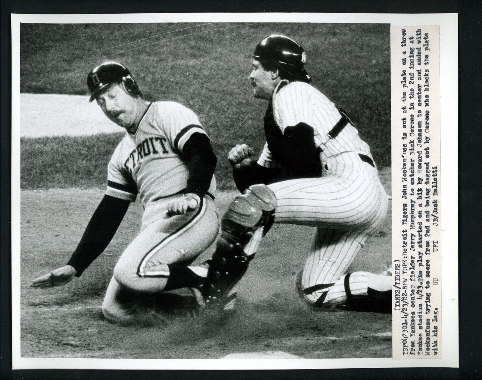 Rick Cerone lot of TWO 1982 Press Photo Poster paintings New York Yankees