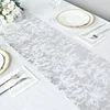 108" Sparkly Metallic Silver Foil Thin Mesh Polyester Table Runner - 25GSM