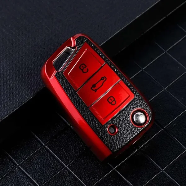 New Leather Car Key Case Full Cover For VW Polo Golf7 7 Tiguan Skoda Octavia Kodiaq Karoq for Seat Ateca