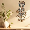 Diamond Painting Wolf Feather Wind Chime Hanging Pendant for Home Window Decor