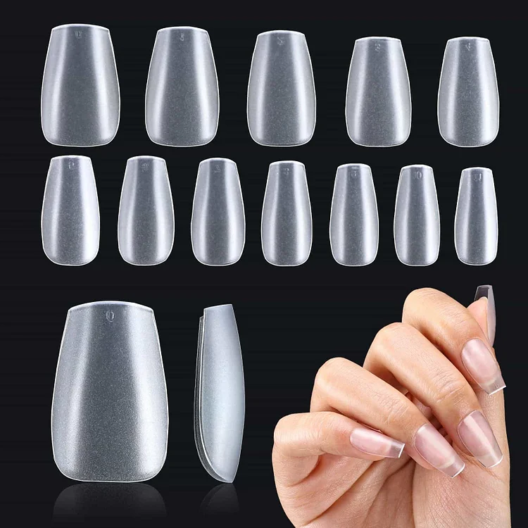 500Pcs 12Sizes Matte Short Coffin Nail Tips