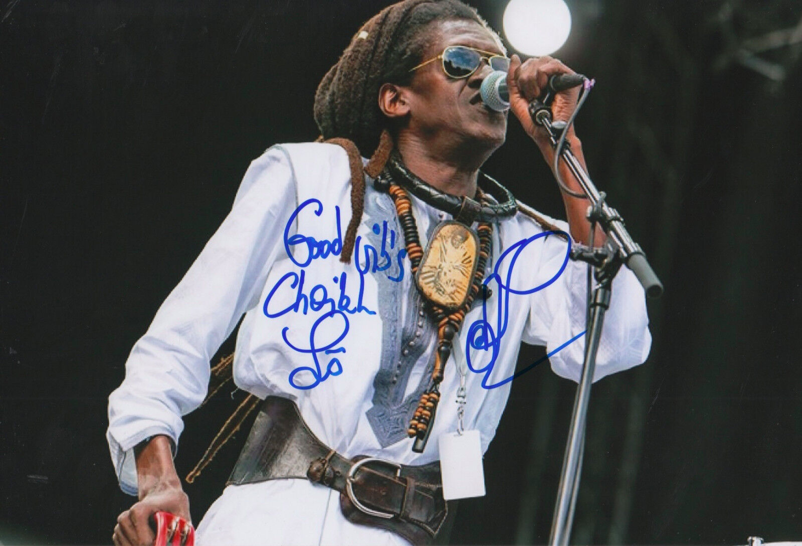 Cheikh Lo signed 8x12 inch Photo Poster painting autograph