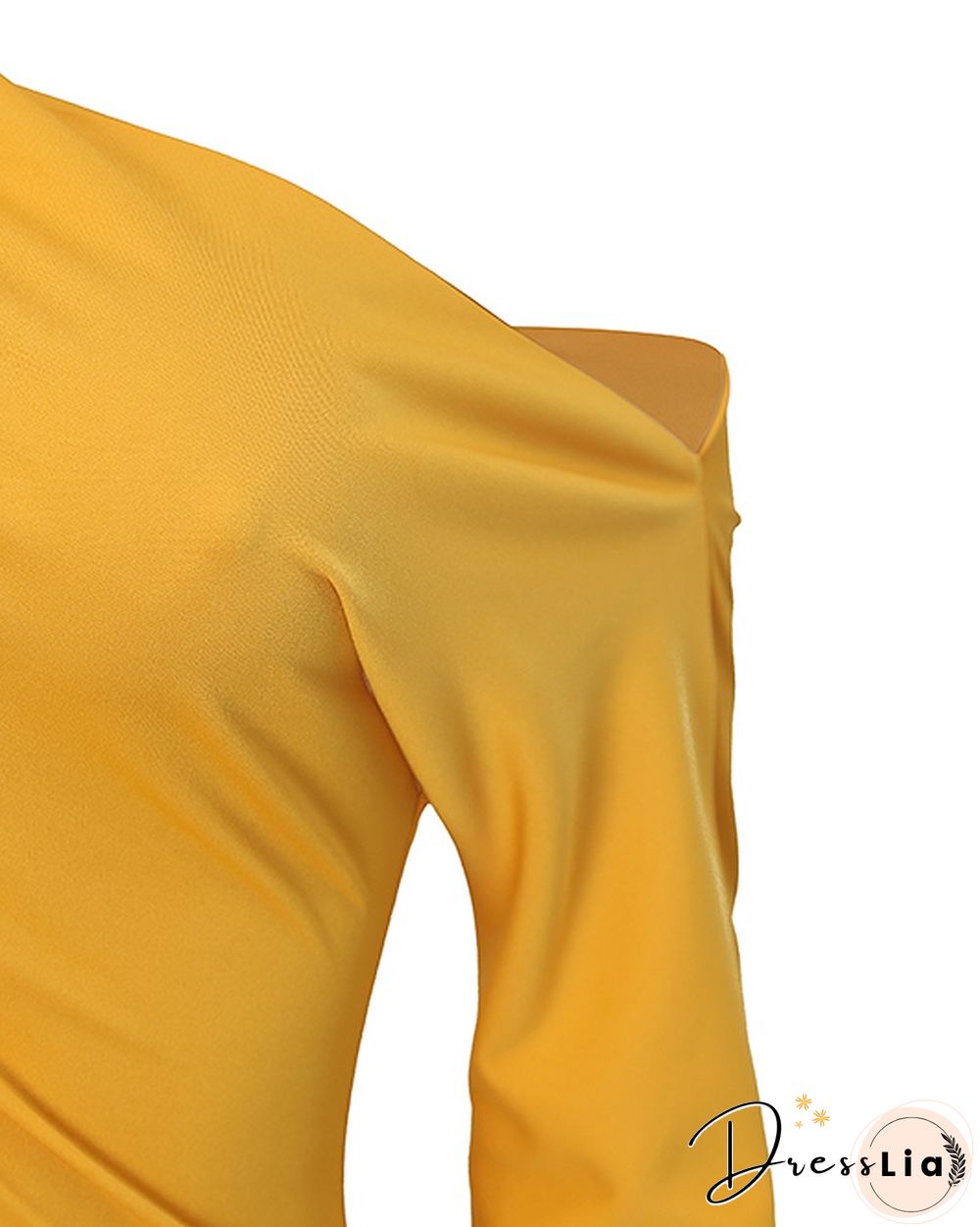 Solid Skew Neck Bodycon Dress