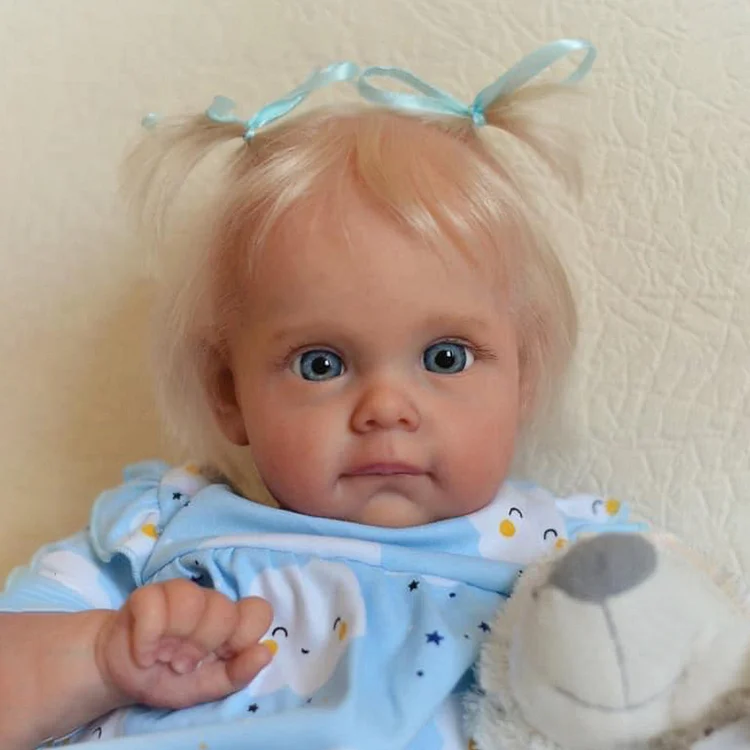 17"&22" Lifelike Baby Doll Truly Real Lifelike & Realistic Weighted Toddler Handmade Blonde Hair Baby Rijia Rebornartdoll® RSAW-Rebornartdoll®