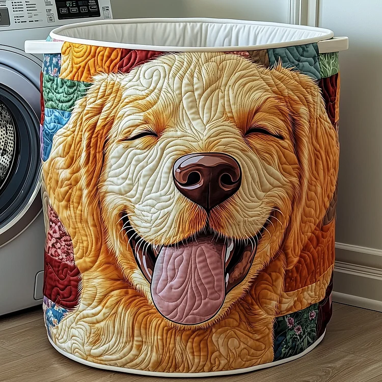 Golden Retriever Quilted Laundry Basket GFTOTG801