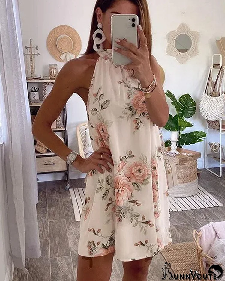 Floral Hanging Neck Romper