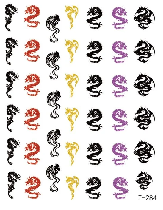 3D Nail Stickers Snake Dragons Design Adhesive Water Transfer Stickers DIY Nail Art Decoration Manicure Salon Acrylic Tips Tool-Nail Inspo