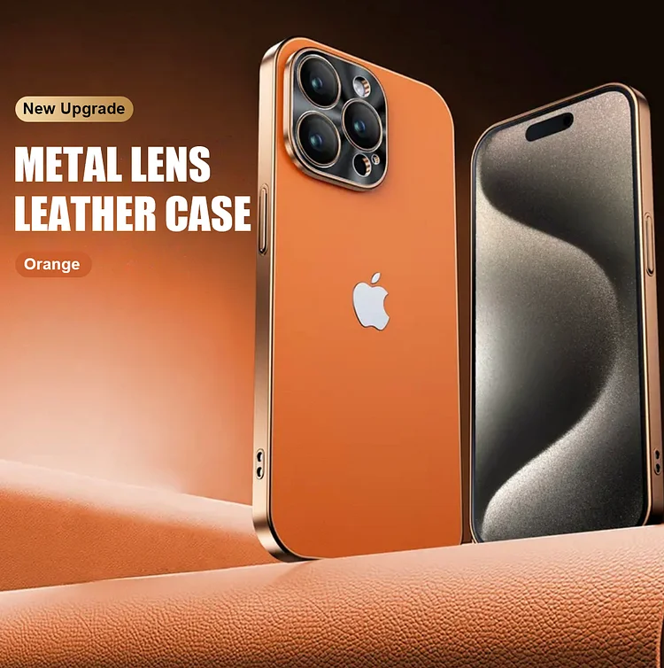 Christmas Sale🔥Second half price🔥Electroplated Metal Lens Ultra-thin Leather Protect for iPhone