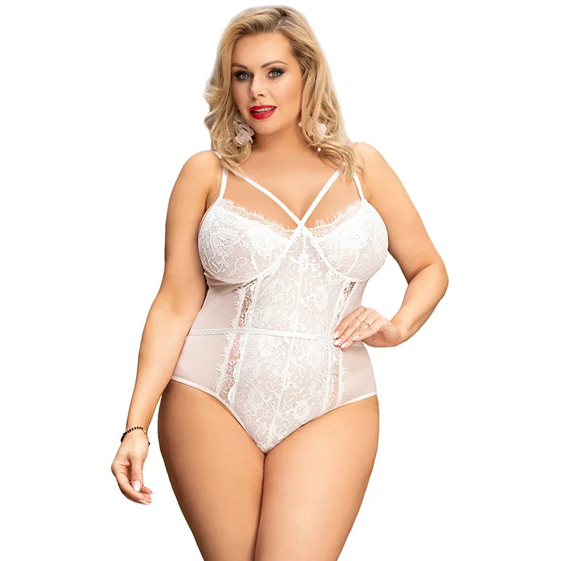 Oversized Sexy Lace Sling Snap Button Free Take-off Bodysuit