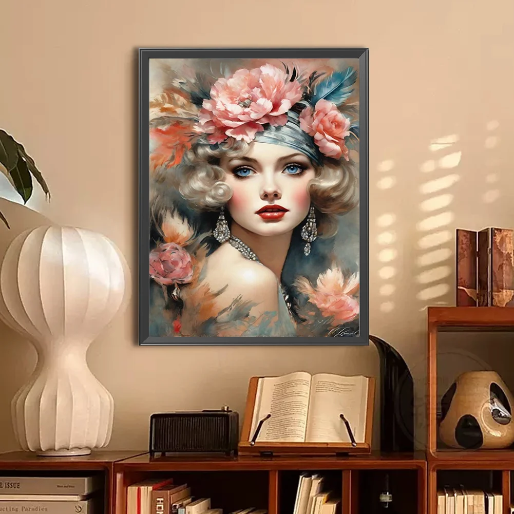 Diamond Painting - Full Round Drill - Flower Lady(Canvas|30*40cm)