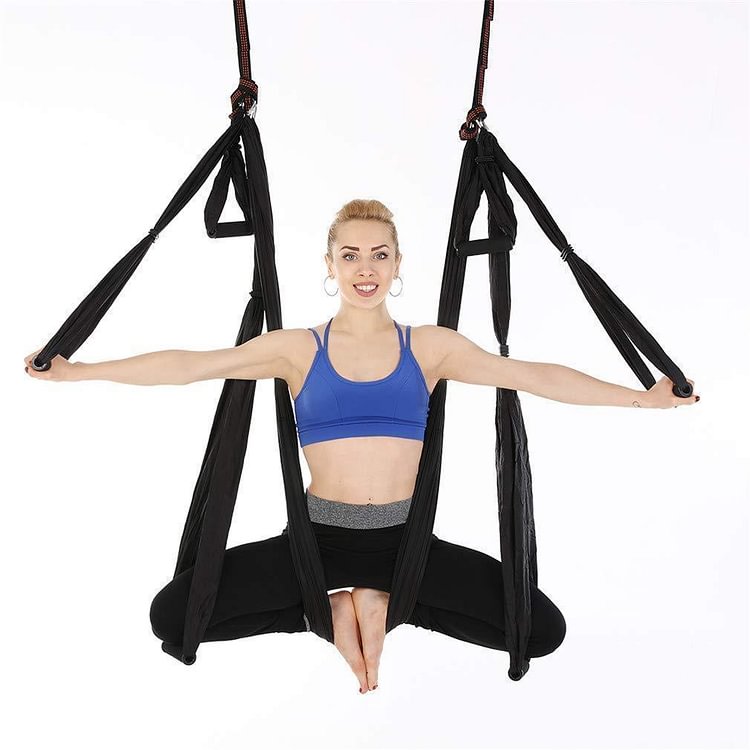 aerial yoga hammock 6 handles strap home gym hanging belt swing anti gravity aerial traction device