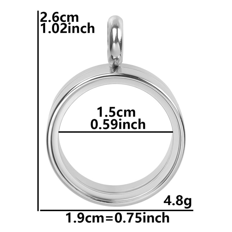 2 Pieces 304 Stainless Steel 18K Gold Plated Circle Solid Color Polished Pendant