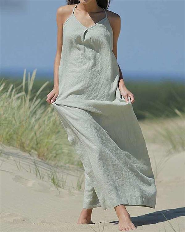 casual summer sleeveless vacation dress p109831