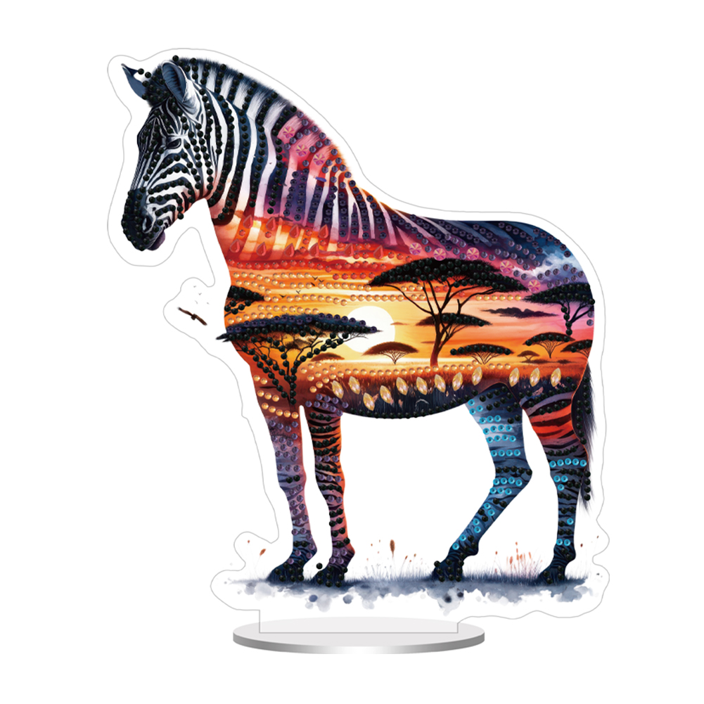 Acrylic Special Shape Zebra 5D DIY Diamond Painting Art Tabletop Decorations