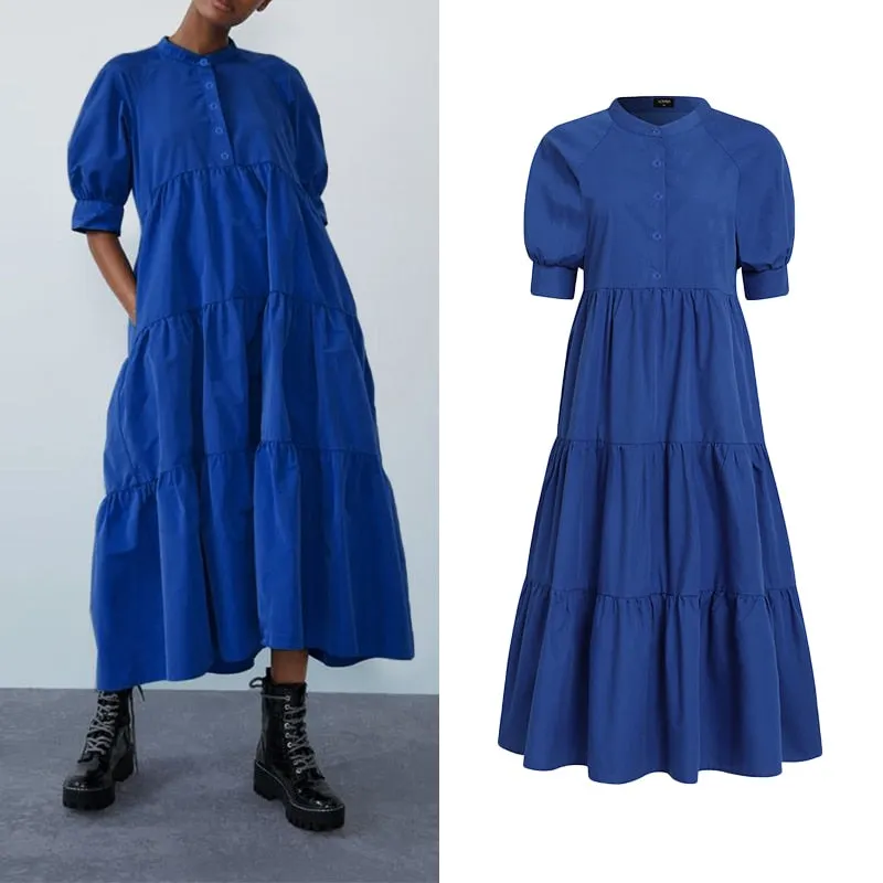 Women's Summer Sundress Elegant Dress Beach Vintage Swing Party Long Dress 2022 VONDA Bohemian Vestidos  Casual Robe