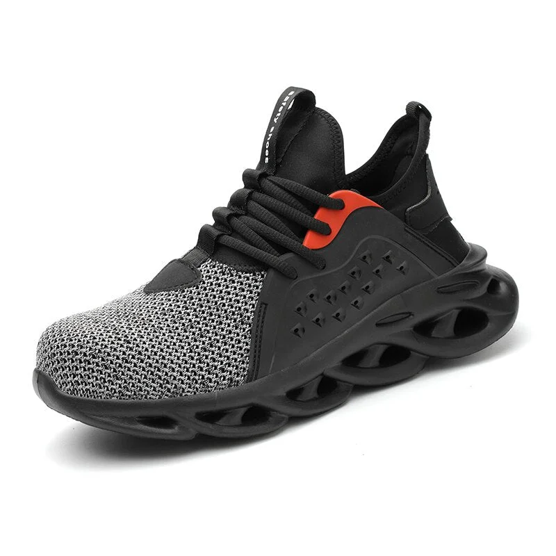 Work Safety Shoes For Men Summer Breathable Boots Working Steel Toe Anti-Smashing Construction Safety Work Sneakers Zapatos