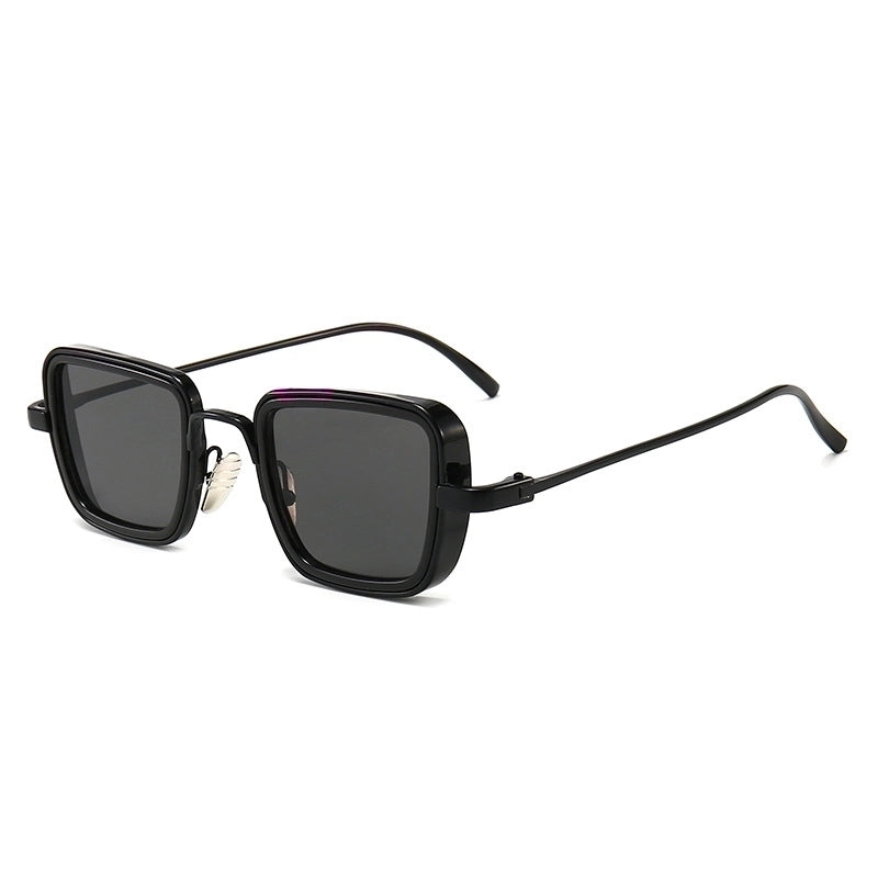 Classic Style Solid Color Ac Square Full Frame Men’s Sunglasses