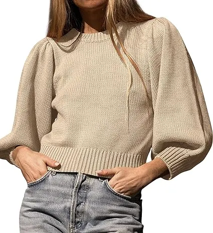 Apricot Plain Long Sleeve Sweater