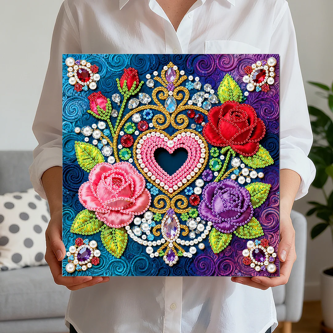 Flower Art Diamond Painting Kit for Adults Home Decor 25x25cm With Frame