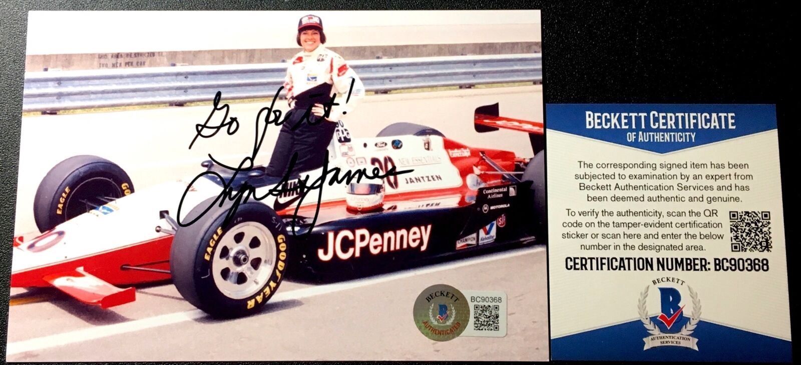 Lyn St. James Signed 4x6 Photo Poster painting Beckett BAS COA Indianapolis 500 Indy IRL CART B