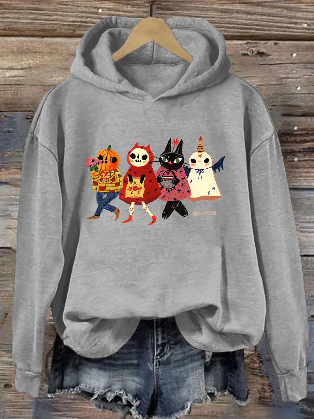Halloween Cute Cat Ghost Hoodie