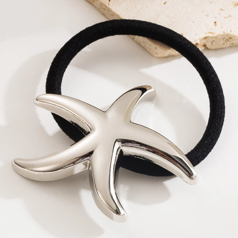 Women’s Elegant Classic Style Starfish Flower Alloy Plating Inlay Pearl Hair Tie