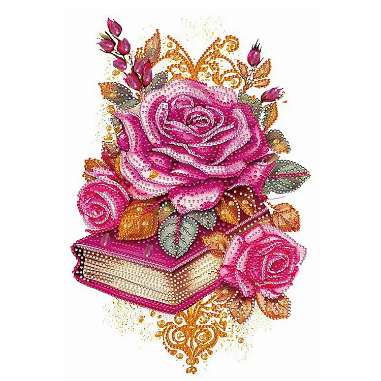 Flower and Book - Partial Drill - Special Diamond Painting(30*40cm)