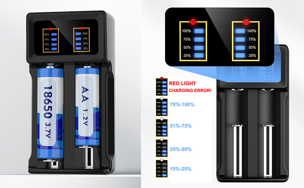 18650 USB Battery Charger 2-Bay