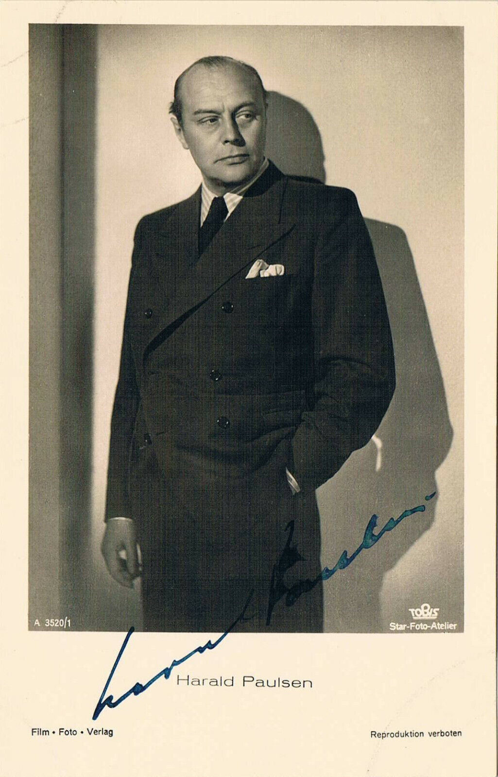 Harald Paulsen 1895-1954 autograph signed postcard Photo Poster painting 3.5x5.5