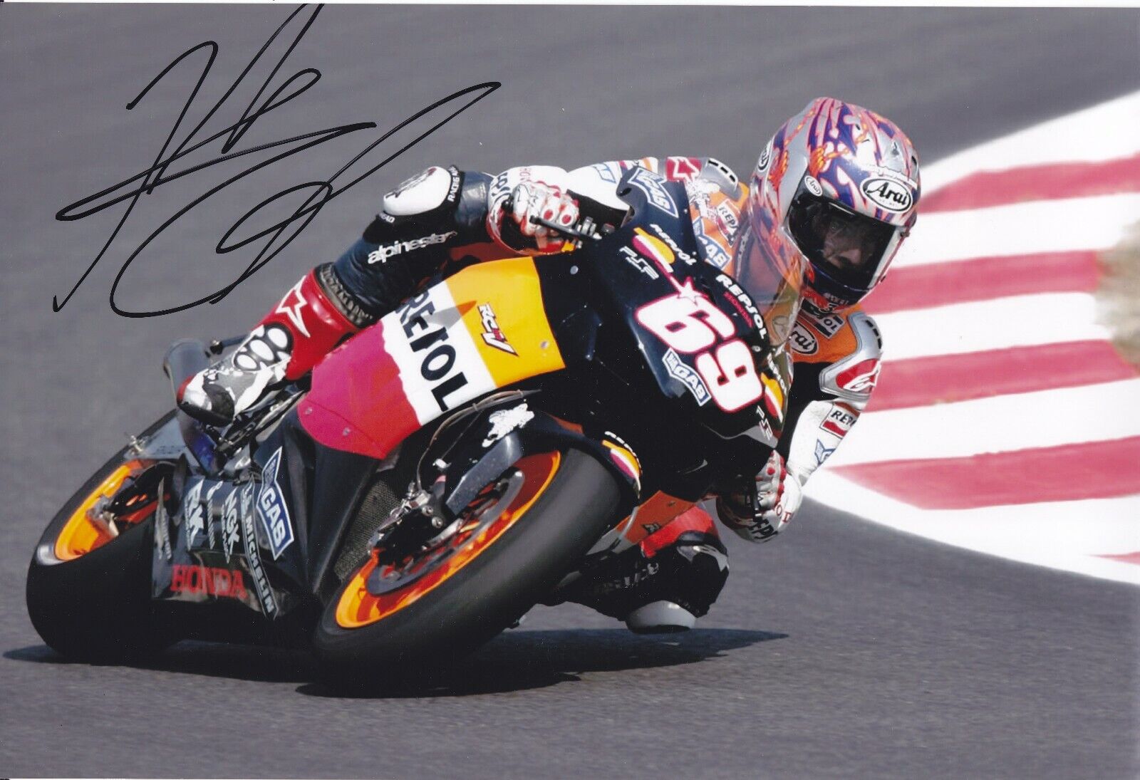 MotoGP NICKY HAYDEN Signed REPSOL HONDA 12x8 Photo Poster painting