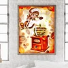 Diamond Painting -DIY Round Drill Girl with Coffee Bean
